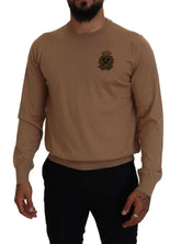 Dolce & Gabbana Beige Cashmere Crown Logo Pullover Sweater -   -  Dolce & Gabbana.